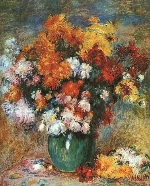 Pierre Renoir Bouquet de Chrysanthemes Spain oil painting art